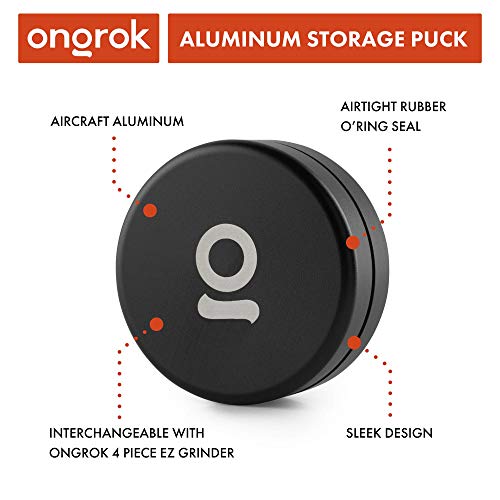 Ongrok Storage Puck, Black, Perfect Size Case To Stash In Your Pocket, Airtight, Preserves Moisture Profile, Smell And Aroma #TOP4