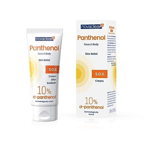 Novaclear, pantenol para rostro y cuerpo, crema calmante después del sol, 50 ml, crema con pantenol contra quemaduras solares Equalan Pharma.