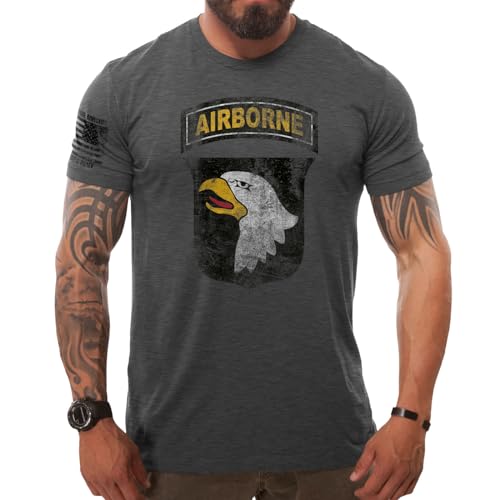 7.62 Design Army 101st Airborne Division 'Distressed' Patriotic Men's T Shirt4