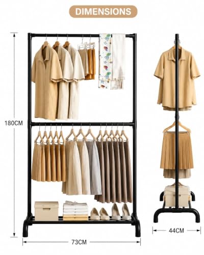Image of WOOMZY Heavy Duty Cloth Drying Stand for Clothes - Foldable Clothes Drying Stand Metal | Adjustable Dry Cloth Stand & Cloth Dryer Stand for Balcony, Home | Pole Rack Kapde Stand