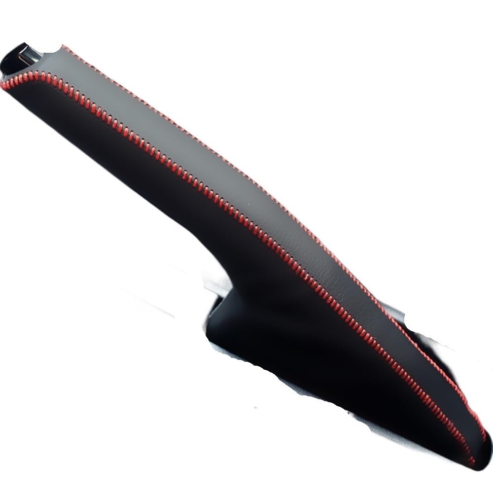 Handbremsengriffe Auto-Handbrems-Abdeckungshülle, passend for Volkswagen, passend for VW, Auto, echtes Leder, Handbremsgriff-Abdeckung Handbremse Abdeckung(White Thread)
