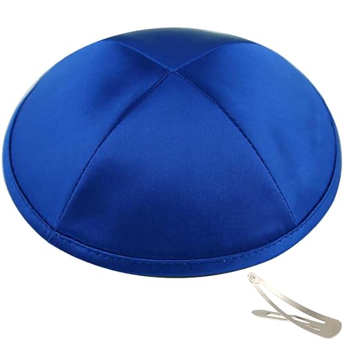 Zion Judaica High Holidays Royal Blue Satin Kippah 6.5