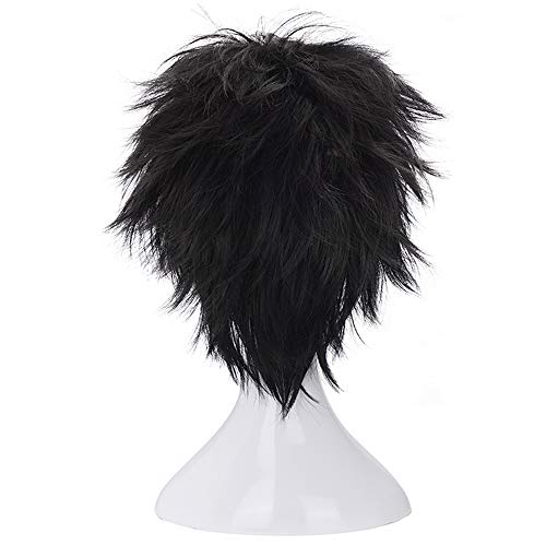 Morvally Short Messy Black Heat Resistant Synthetic Hair Wigs for Cosplay Halloween Anime, 22.5 inches - Image 4