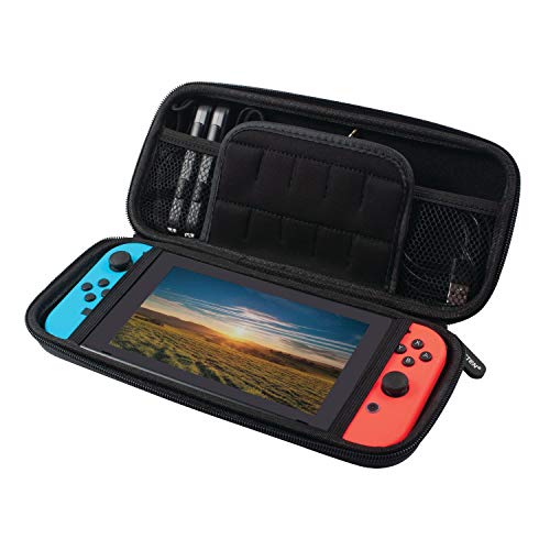 Insten Compatible with Nintendo Switch Carrying Case - Hard Shell Portable Travel Pouch for Console & Accessories, 10 Game Cards Slots, Blue - Thumbnail 3