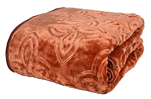 Image of Golden Double Bed Blanket 500 TC Super Soft Premium Microfiber Blanket, 87 x 85 Inches, Warm & Lightweight Winter Blanket, Soft Cozy AC Blanket, All Season Bed Blanket for Home & Travel