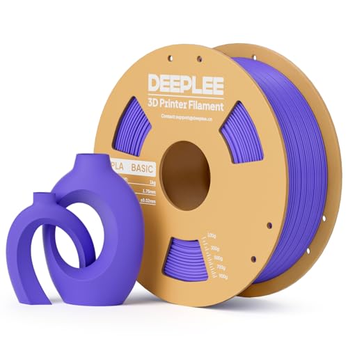 DEEPLEE Basic PLA Filament 1.75mm Stärkere Zähigkeit 3D Drucker Filament Lila 1KG