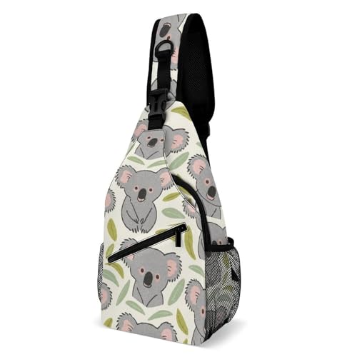 Men & Women Sling Bag Backpack Satchel Bookbags Travel Rucksack Daypack - Anti-Theft Multipurpose Cute Cartoon Koala Art Carry On Bag, Handy Crossbody Daypacks