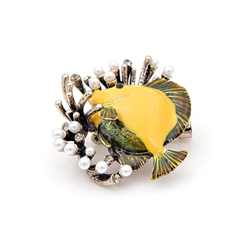 Broche poisson perlé raffinée aux finitions soignées pour robe