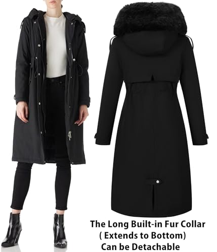 RISISSIDA Puffer Jacket Women Winter Parka Puffy Coat with Long Fur Collar Hooded,Thicken Warm Bubble Overcoat for Deep Cold3