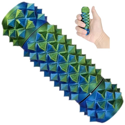 ZyCooom Little Ouchies Spiky Pain Stim Fidgets Spinner Dual-End, Larger Size Pointed Sensory Pocket Toy Adults for Stress & Anxiety & Focus Relief, Novelty Gift for Friends/Coworkers-Blue/Green