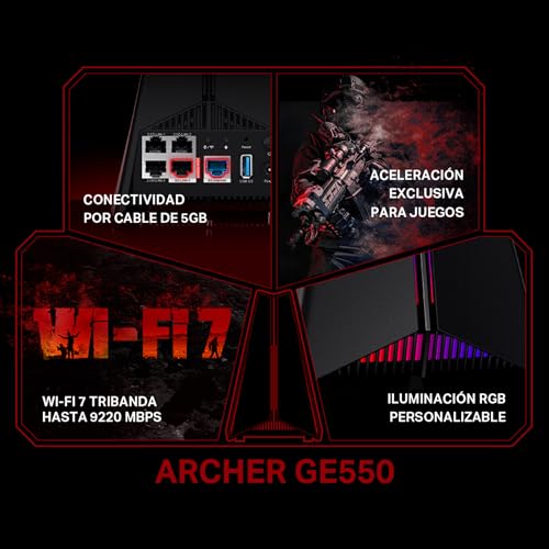 Router Wi-Fi 7 Gaming TP-Link Archer GE550 BE9300 con 5Gbps 3