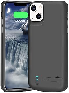 BAHOND Battery Case for iPhone 12 mini & iPhone 13 mini, 4000mAh Rechargeable Extended Battery Charging/Charger Case, Add 100% Extra Juice, Support Wire Headphones (5.4 inch) Black