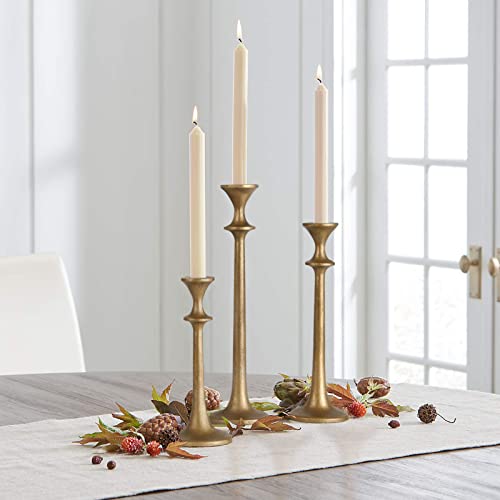 Iron Taper Candle Holder - Set of 3 Decorative Candle Stand - Candlestick Holder for Wedding, Dinning, Party - Antique Brass by SUJUN - Image 6