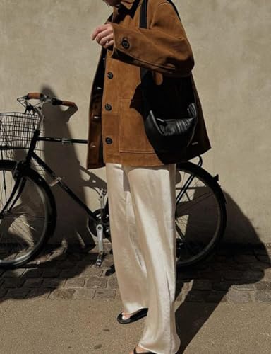 Womens trench coat mid length for Women Fall Winter Casual Faux Blazers Jackets Trench Coat Outerwear4