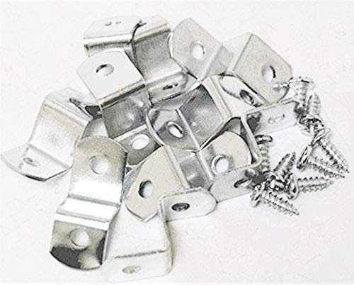 888 Corp Extra Heavy Duty Canvas Offset Clips with Screws (3/8") Pack of 10 Silver