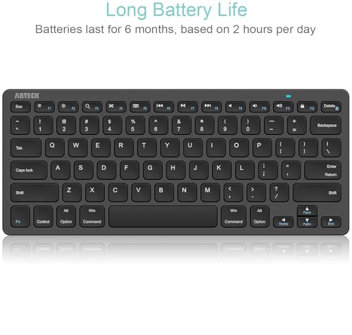 Arteck HB098-BLACK Ultra-Slim Keyboard Compatible With Ipad 10.2-Inch/Ipad Air/Ipad 9.7-Inch/Ipad Pro/Ipad Mini, Iphone And Other Bluetooth Enabled Devices Including Ios thumb #4