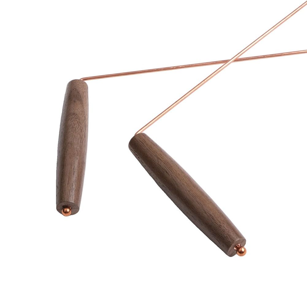 SPORTARC Kupfer Wünschelruten, Messing-Pendel-Set, Walnuss-Griff, Tauchset für Wassersuche, Goldsuche, verlorene Gegenstände