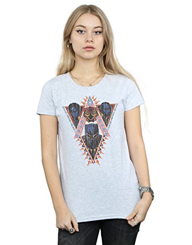 Marvel Women's Black Panther Tribal Heads T-Shirt Sport Grey Small