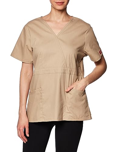 Dickies Women's Eds Signature Scrubs Missy Fit Mock Wrap Top