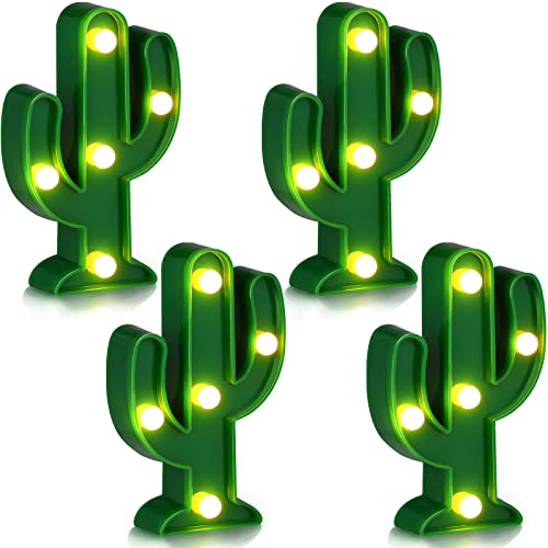 Lámpara de mesa LED diseño cactus 4 piezas 12x7 cm