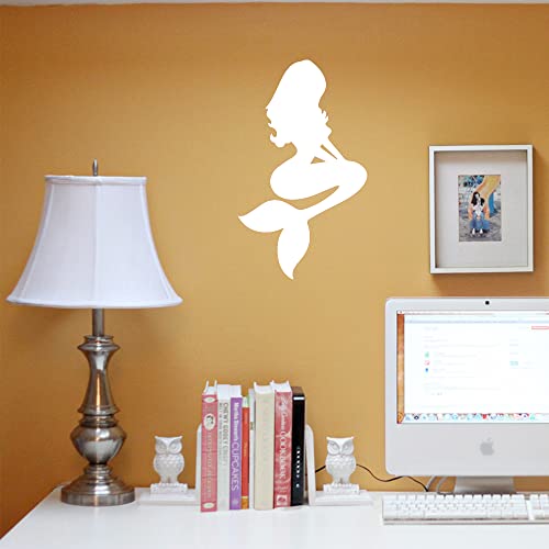 Image of Beautiful Mermaid 1 (White) (Set Of 2) Premium Waterproof Vinyl Decal Stickers For Laptop Phone Accessory Helmet Car Window Bumper Mug Tuber Cup Door Wall Decoration