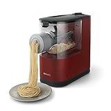 Philips Compact Pasta and Noodle Maker with 3 Interchangeable Pasta Shape Plates - Red - HR2372/05