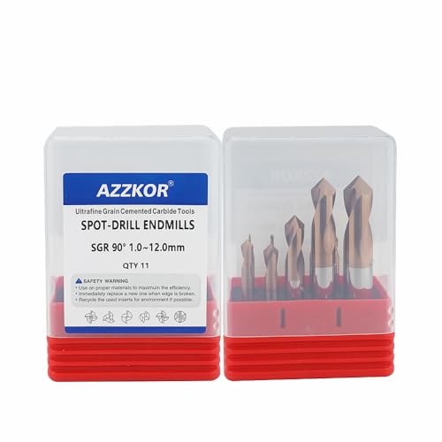 Image of Spot Drill Carbide Center Bit 90 1.0~12.0mm Steel HRC55 Chamfer Location Prepare Guide Pilot Hole CNC Machine Tool SGR Series 11PCS