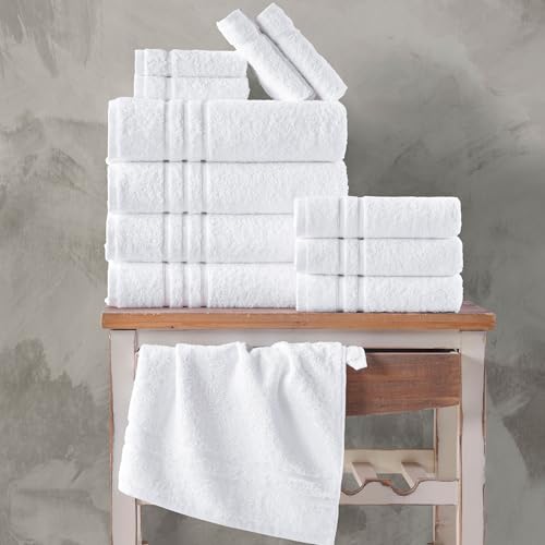 Hawmam Linen SN550BT04 White Bath Towels 4 Pack 27 X 54 Inches 100% Turkish Cotton Soft Lightweight And Highly Absorbent Quick Drying Towels thumb #3