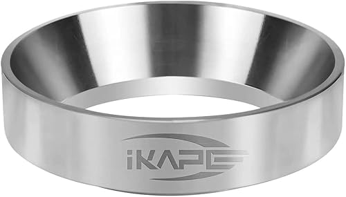 Embudo dosificador de café expreso de 2.008 in, anillo de dosificación de café de acero inoxidable compatible con la serie Portafilter de 2.008 in