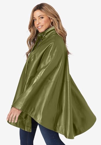 Jessica London Women's Plus Size Leather Poncho3