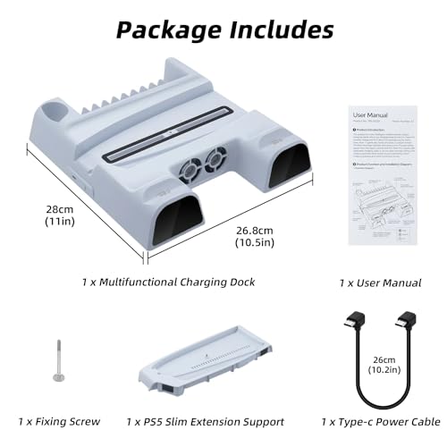 Image of New World Multifunction Cooling Stand for PS5 /PS5 Slim /PS5 Pro,for PS5 Controller Charger Charging Stand for All PS5 Console PS5 /PS5 Slim /PS5 pro Disc & Digital Editions