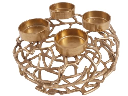 CB Home & Style Adventskranz XXL 35cm Durchmesser Kerzenhalter...
