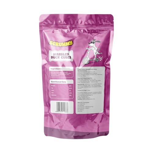 Image of Scrummy Marbled Duck Cubes Dog Treats 70g (Pack of 3) | Soft & Tasty Training Snacks | High Protein Healthy Chews for Puppies & Adult Dogs