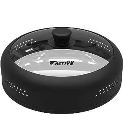 Image of Microwave Cover for Food, Silicone and Glass Splatter Guard Lid for 6-7-8-9-10-11-12 inch Plates & Bowls. By EZY ACTIVE.