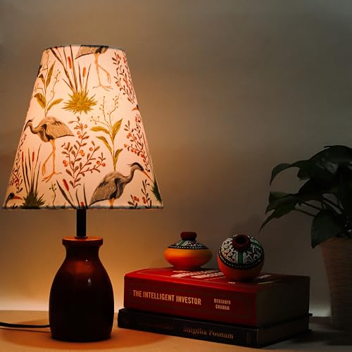 Lexton Wooden Bedside Table Lamp for Bedroom & Living Room (15 In...