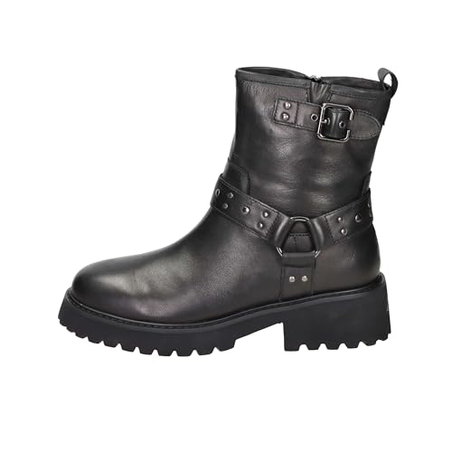 Carmela 16190901C Noir - Bottines en cuir premium aux finitions artisanales