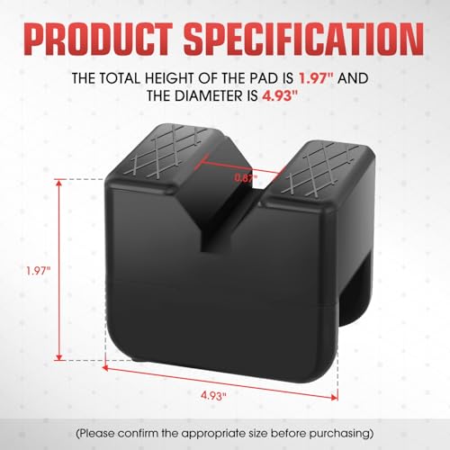 Image of DNA Motoring 2pack Floor Jack Rubber Pad, Slotted Frame Rail Protector, Car Lifting Pads Universal Jack Pad Adapter for Floor Jack, TOOLS-00626