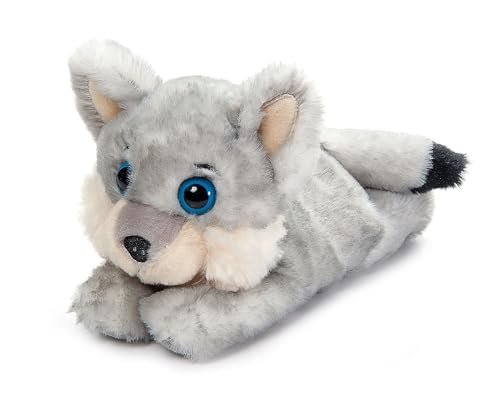 The Petting Zoo Grey Wolf Slap Bracelet Stuffed Animal, Kids Gifts, 10 in