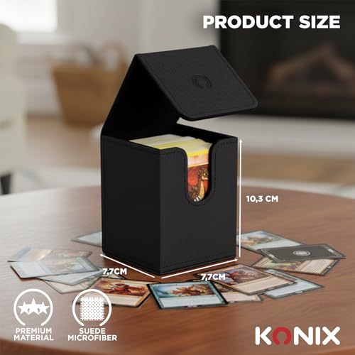 Konix Boîte de rangement TCG Premium Deckbox pour jeux de cartes à collectionner - Format 63 x 88 mm - Compatible Magic The Gathering, Pokémon - Noir – vue 5