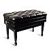 XIAOPENG Panca per Pianoforte Deluxe per Due Persone Sgabello per Pianoforte Regolabile in Altezza con Ampio vano Porta Musica Panca per Pianoforte Doppia con Pelle di Alta qualità
