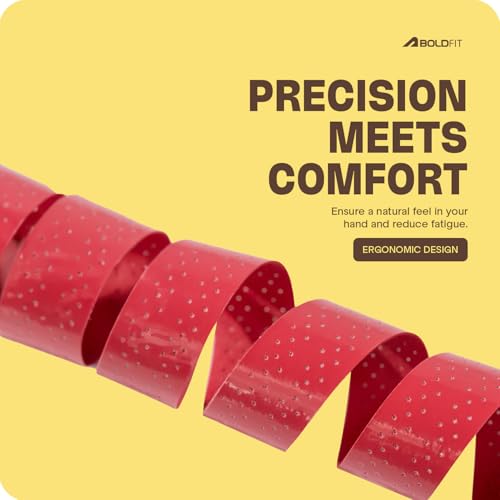 Image of Boldfit Badminton Grip Multicolor Anti Slip Perforated Tennis Racket Grip Tape Sweat Absorbent Overgrip Tape Strong Badminton Racket Grip for Handle Grip Tennis Bat Handle Gripper AeroGrip Pack of 5