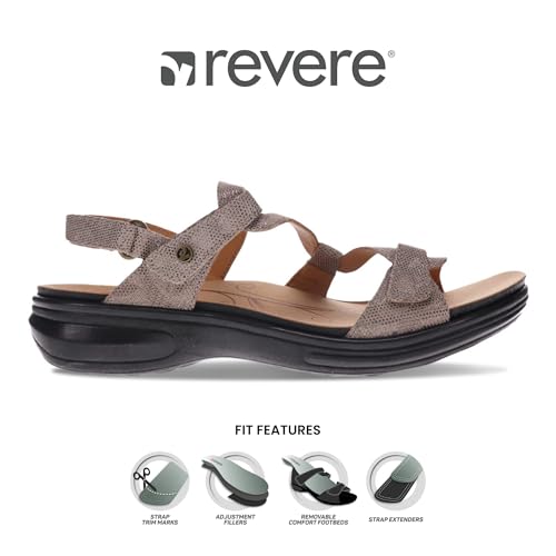 Image of Revere Shoes Emerald Back Strap Sandal for Women - Leather Sandals with Adjustable Straps - Lightweight Arch Support - Comfort Walking Sandals