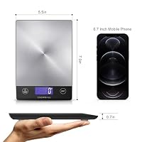 CROWNFUL Food Scale, 33lb Rechargeable 304 Stainless Steel Digital Kitchen Scale Weight Grams and Ounces with LCD Display and Type-C Charging for Meal Prep, Baking and Cooking — image 6