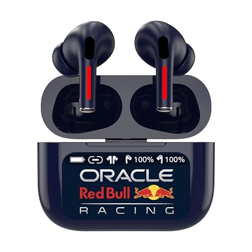 Red Bull Racing auriculares Bluetooth In-Ear RB-EB110 com cancelamento de ruído ANC, microfone ENC, controlador de 13 mm, controlo tátil, estojo de carregamento de 300 mAh, USB-C, auriculares sem fios