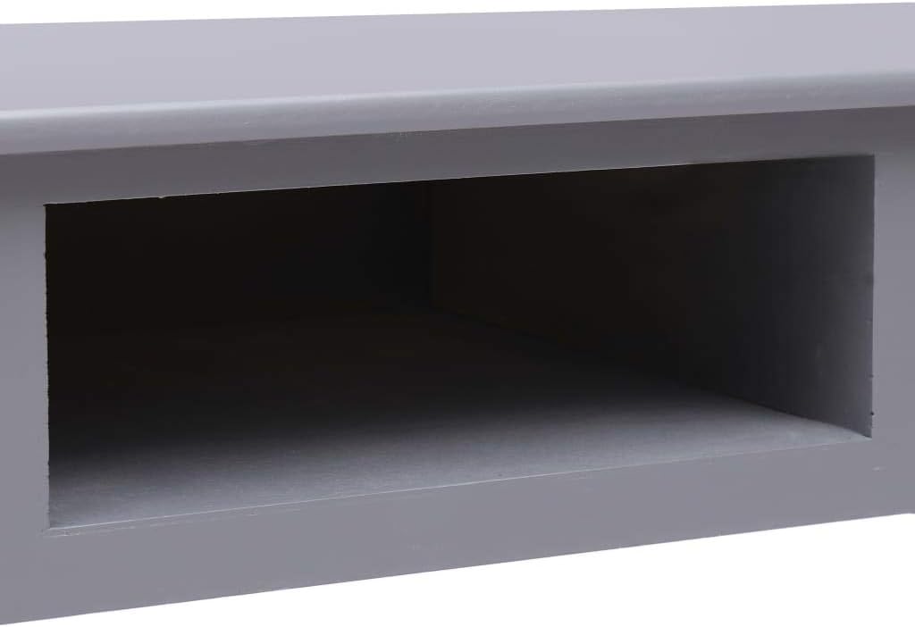 Wooden Writing Computer Desk with 2 Drawers and 1 Open Compartment, Home Office Desk Writing Study Table for Bedroom, Console Table for Living Room, Gray 43.3"x17.7"x29.9" Wood