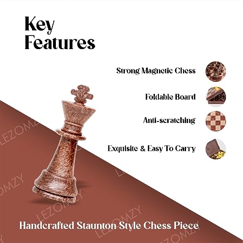 Image of Chess Board Set Wood Like Magnetic 12X12 Inch Foldable Square (Woodlike Magnetic 12X12 Inch), Kids