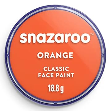 Snazaroo Classic Face and Body Paint for Kids and Adults, Orange Colour, Water Based, Easily Washable, Non-Toxic, Makeup, Body Painting for Parties, for Ages 3+