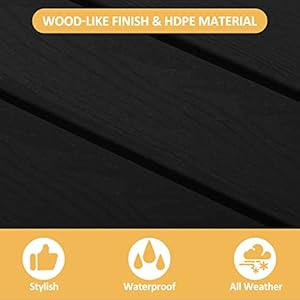 2 Tier Outdoor Side Table with Wood-Like Grain, 16.6" HDPE Adirondack Table Patio Side Table, Weather Resistant End Table for Pool, Patio & Porch, Small Outdoor Table (Black, Rectangle) 2 Tier Outdoor Side Table with Wood Like Grain 166 HDPE Adirondack Table Patio Side Table Weather Resistant End Table for Pool Patio Porch Small Outdoor Table Black Rectangle