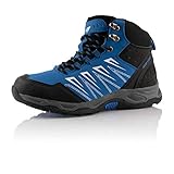  Fusskleidung® Wanderschuhe Damen Herren Wasserfest Winterschuhe Gefüttert Trekking Blau Schwarz EU 39