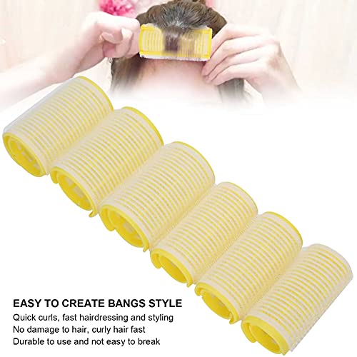 Rolos de cabelo autoaderentes, amarelos, leves, 3,5 cm/4,5 cm, conjunto profissional para uso em via